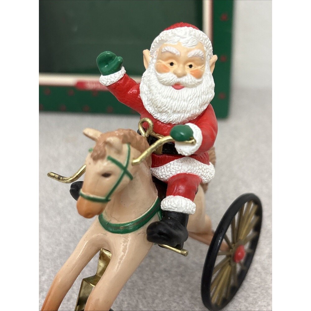 Hallmark Christmas Ornament The Wonderful Santacycle Santa Horse Tricycle 1988 - Picture 4 of 9